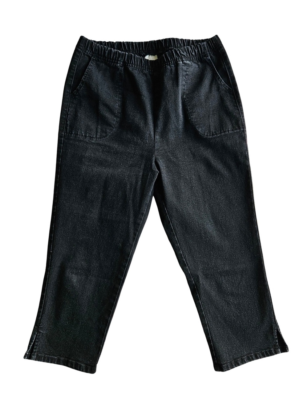 Vintage Womens size 12 Black Denim Capris